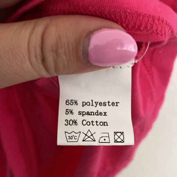 NWOT- hot pink tulip sleeve T-shirt- Size XL - Picture 5 of 6